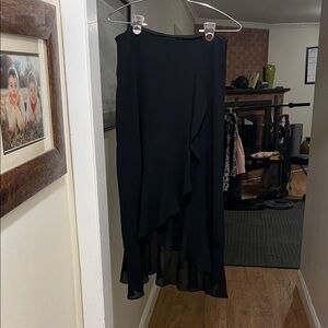 MSK Black Asymmetrical Midi Skirt